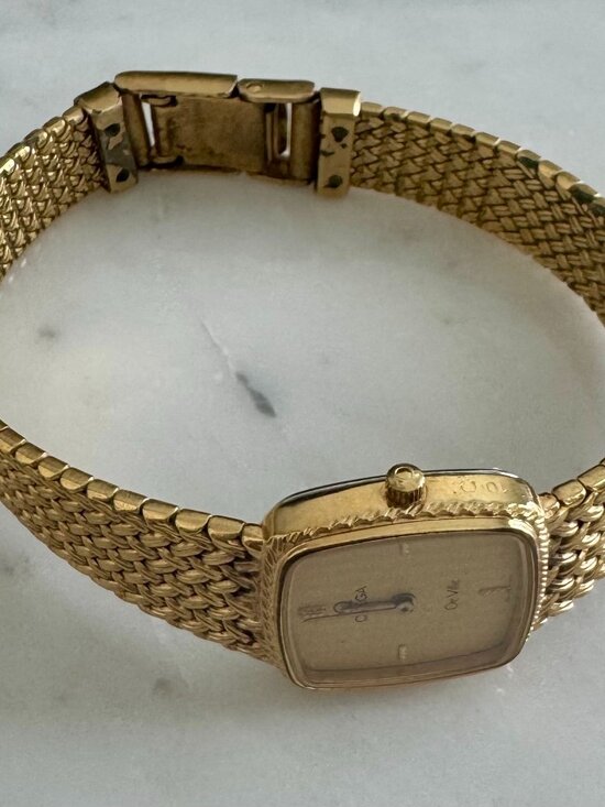 Vintage Omega Swiss Gold Plated Dress Watch | 1980s Retro Style